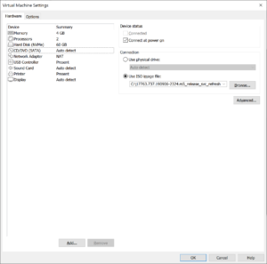 ISO Selection in VMWare